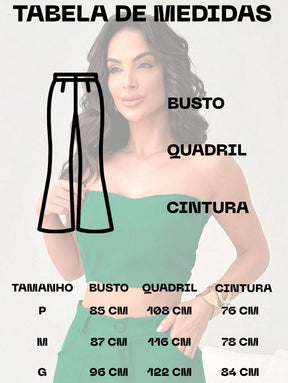 Conjunto Feminino Alfaiataria Casual Elegante Calça Cargo e Top