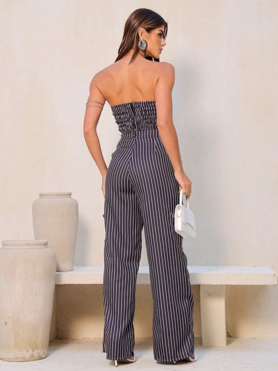 Conjunto Feminino Alfaiataria Casual Elegante Calça Cargo e Top