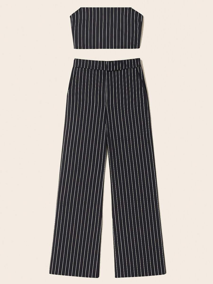 Conjunto Feminino Alfaiataria Casual Elegante Calça Cargo e Top